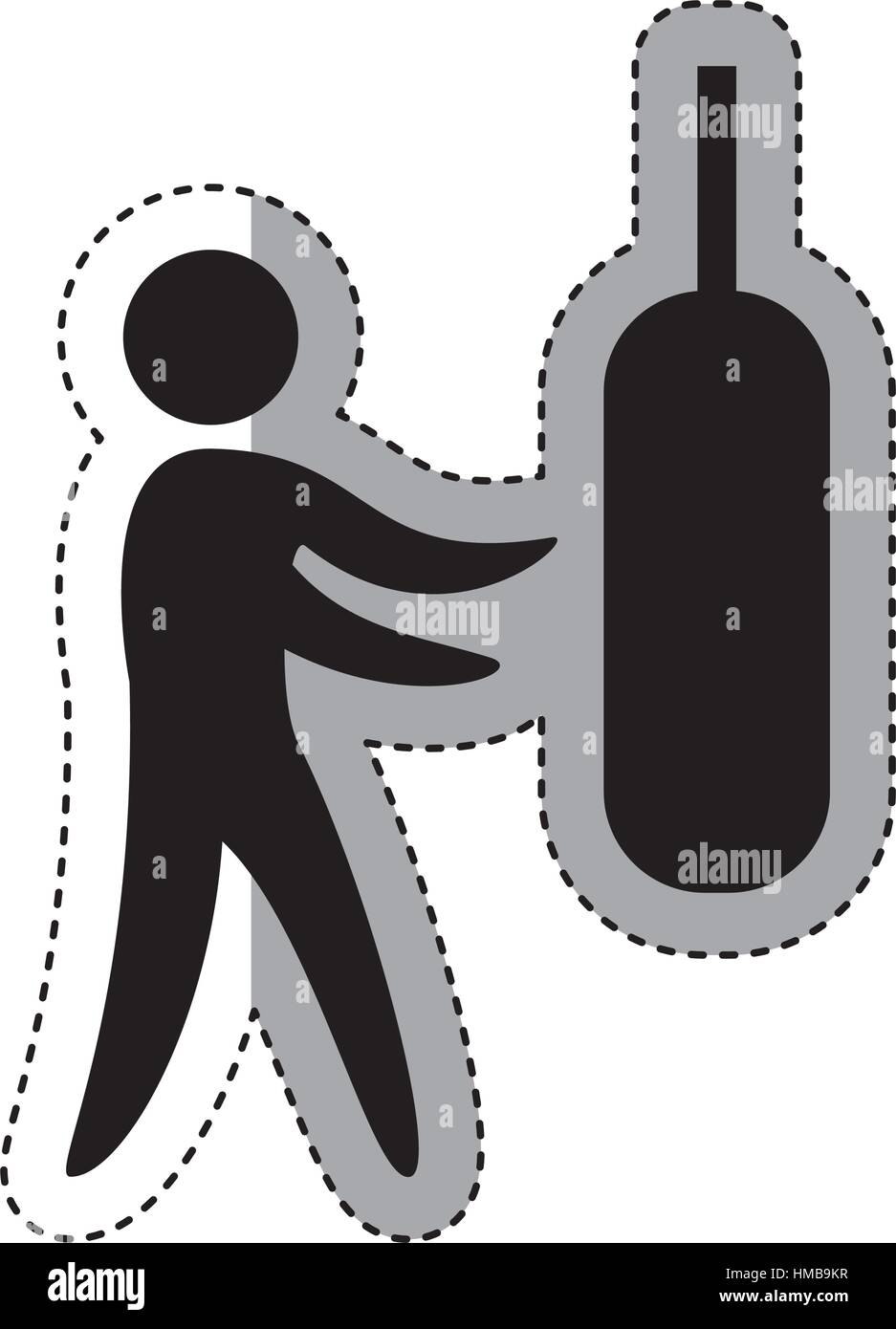 boxing figure human silhouette vector illustration design Stock Vector ...