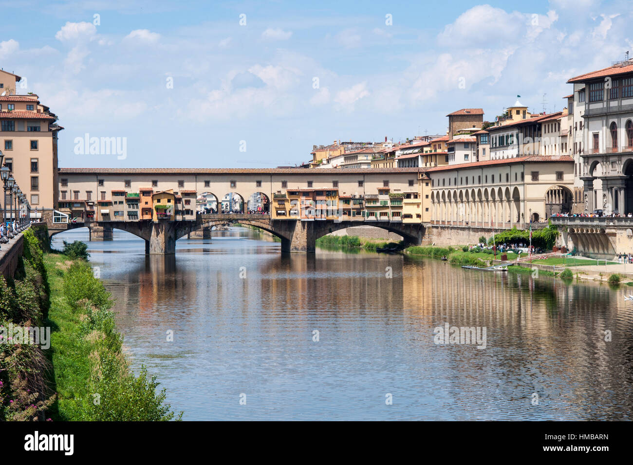 Ponte Vecchio the most famous bridge in Florence over Arno river