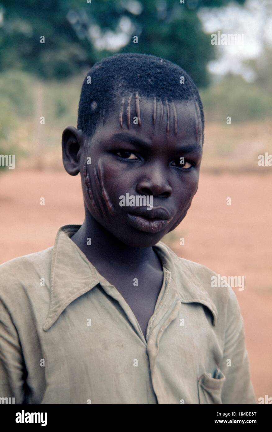 Young man with scarification on his face, Chad Stock Photo - Alamy