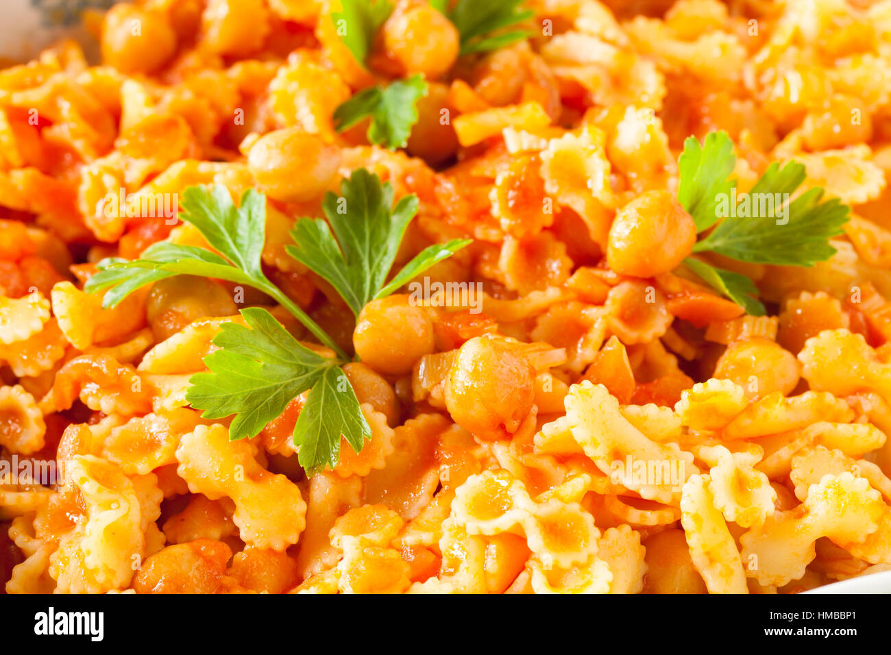 Chickpeas Tomato Sauce Pasta Stock Photo Alamy
