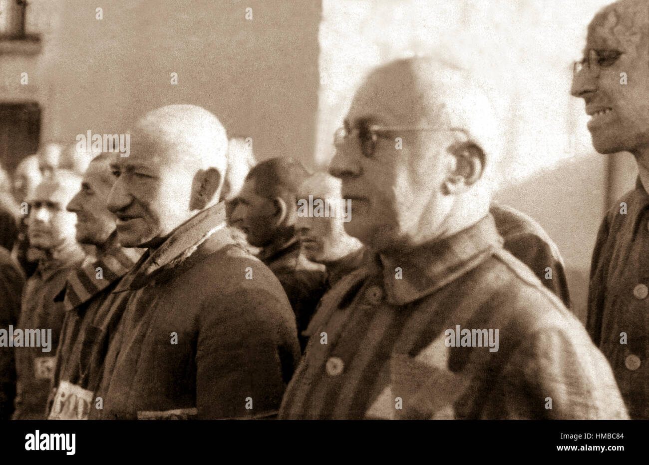 Prisoners in the concentration camp at Sachsenhausen, Germany, December 19, 1938. Heinrich Hoffman Collection.  (Foreign Record Seized) Stock Photo