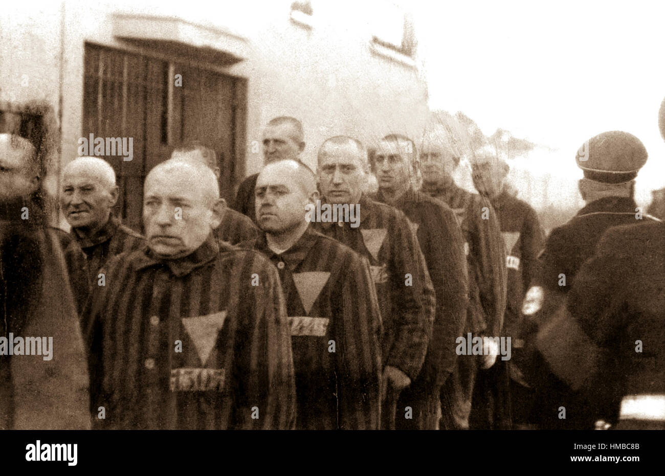 Prisoners in the concentration camp at Sachsenhausen, Germany, December 19, 1938.  Heinrich Hoffman Collection.  (Foreign Record Seized) Stock Photo