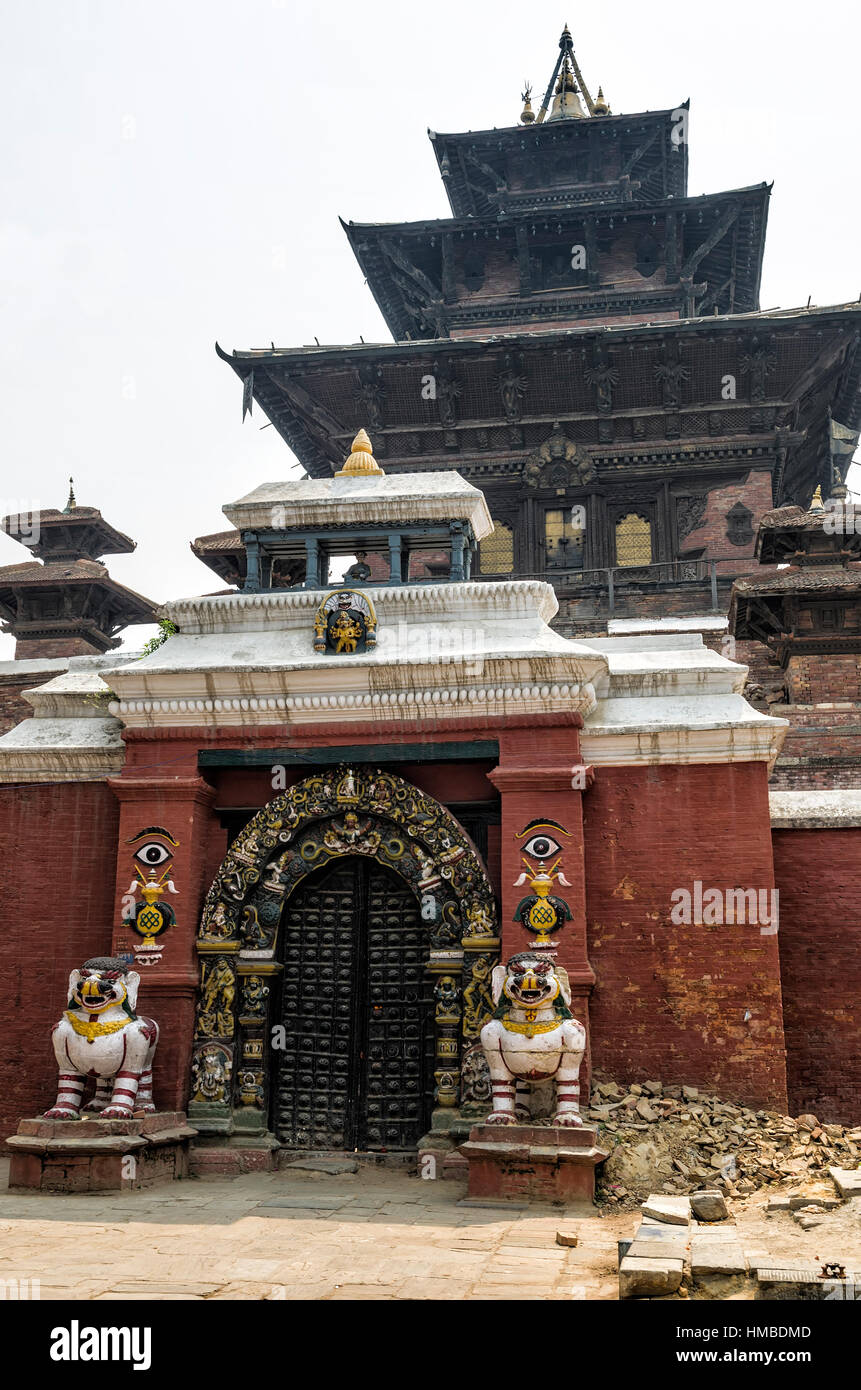 Taleju Temple in Hanuman-Dhoka Durbar Square, Kathmandu, Nepal - Taleju temple can only be visited once a year by Hindus only Stock Photo