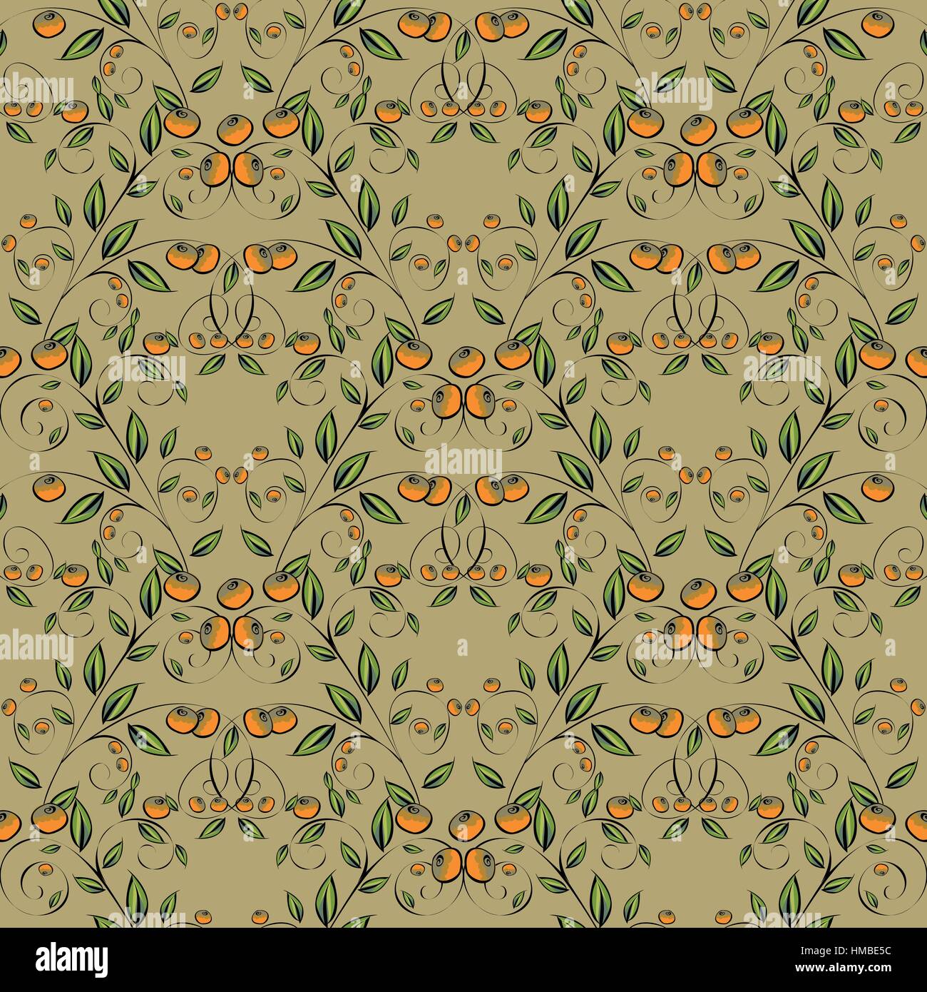 Yellow berries seamless pattern background. Vector illustration Stock ...