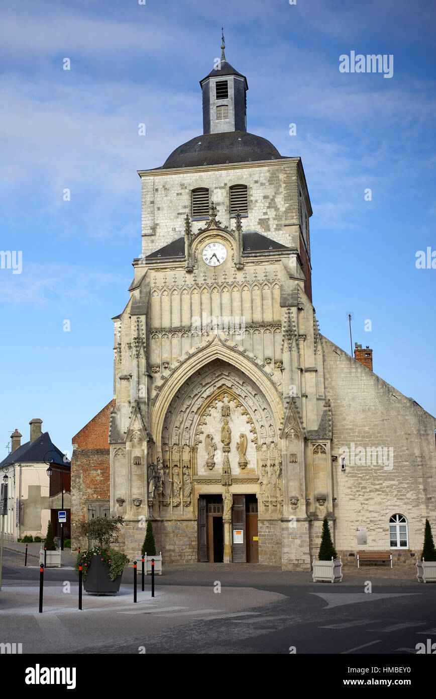 Église abbatiale Saint-Saulve, Montreuil, Pas-de-Calais, Northern France. Stock Photo