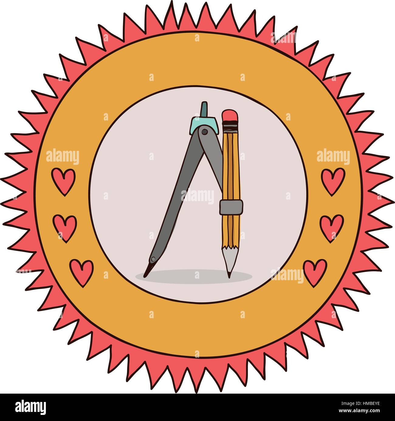 Compass school utensil vector illustration graphic design Stock Vector ...