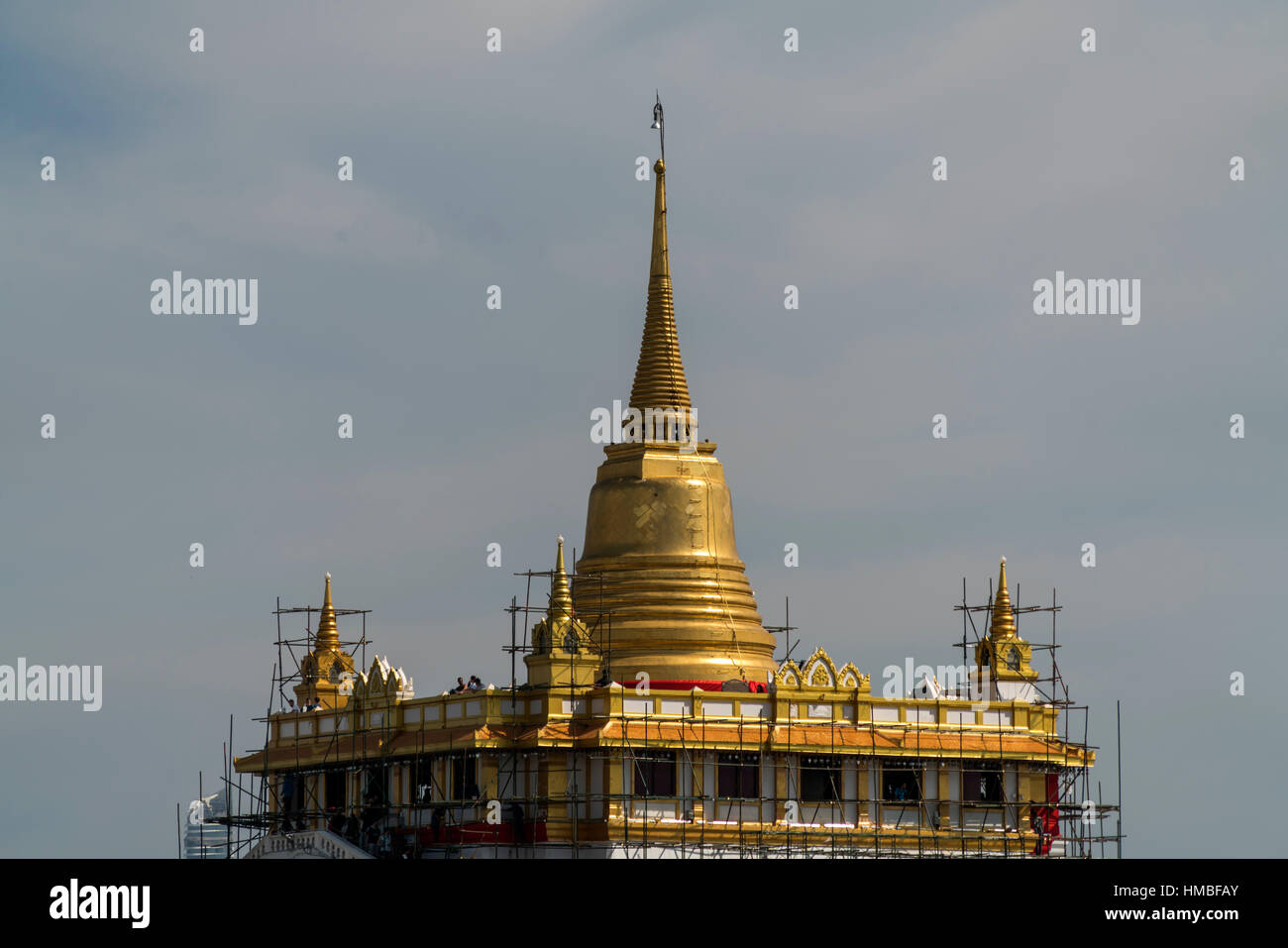 golden chedi of Wat Saket or Golden Mount Temple,  Bangkok, Thailand, Asia Stock Photo