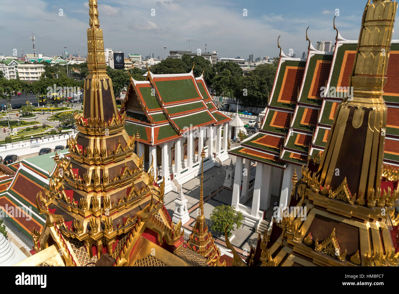 Wat Ratchanatdaram buddhist temple complex, Bangkok, Thailand, Asia Stock Photo