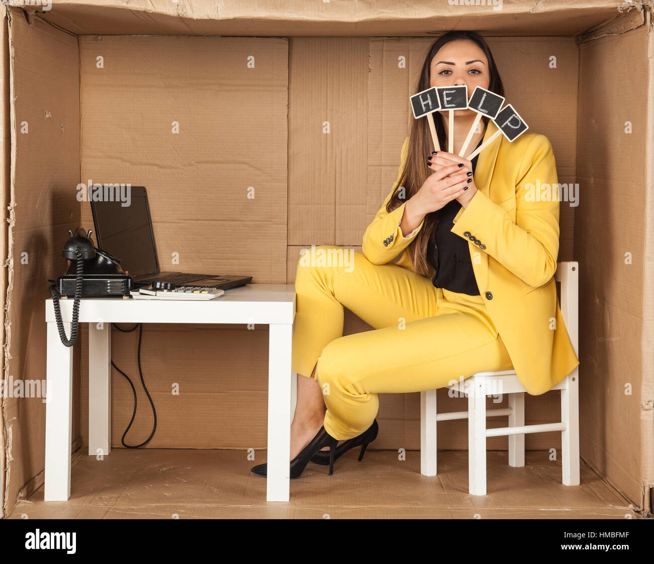 young intern urges help Stock Photo