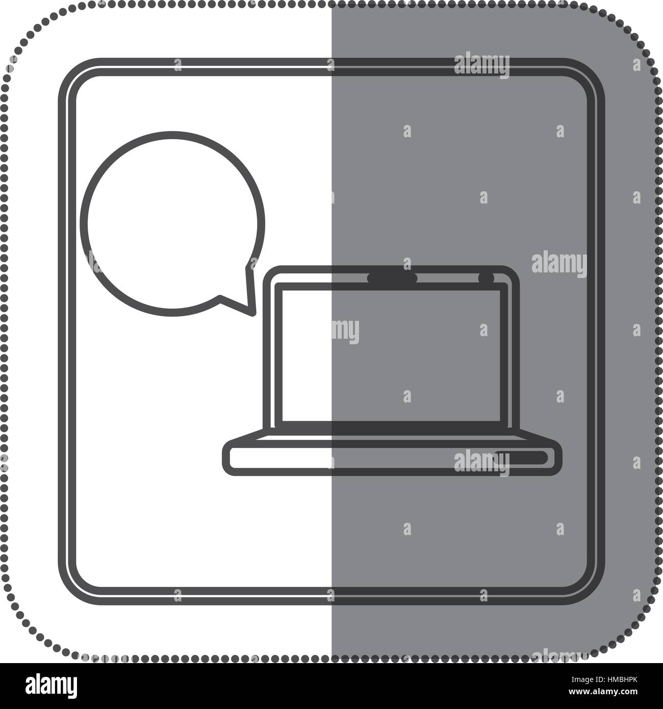 Silhouette sticker circular shape tech Stock Vector Images - Alamy