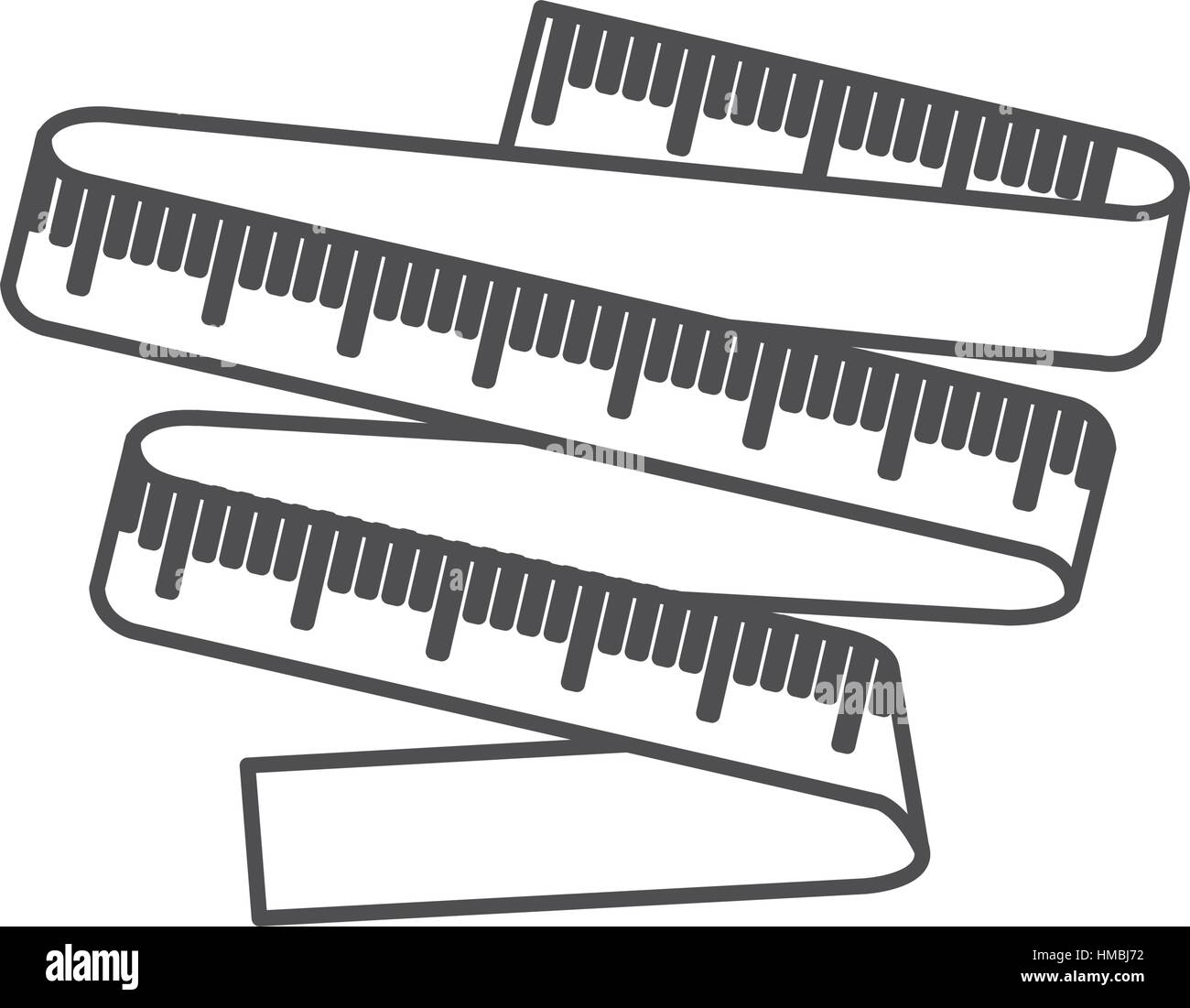 silhouette monochrome with measuring tape vector illustration Stock