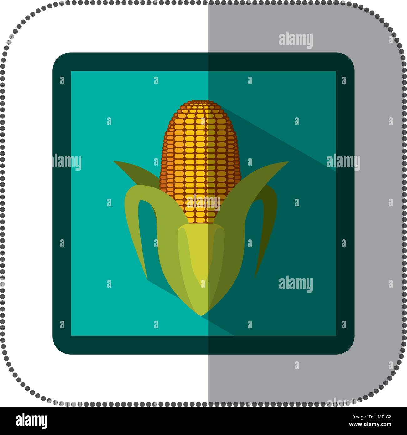 sticker colorful square with corn vector illustration Stock Vector ...