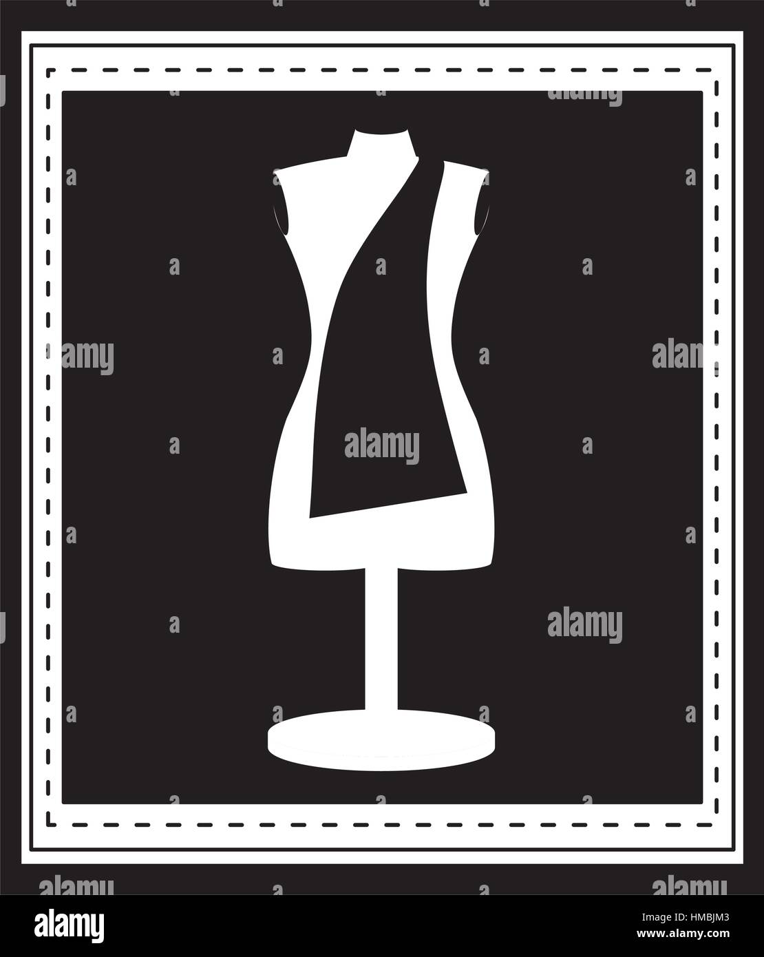 monochrome manikin tailor shop design in frame vector illustration ...