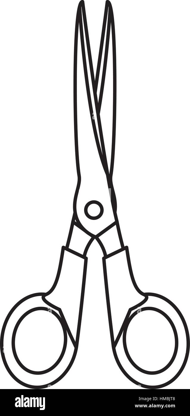 monochrome contour with scissor tool vector illustration Stock Vector ...