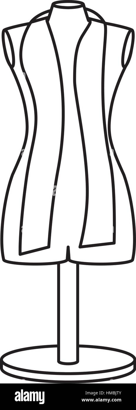 monochrome contour manikin tailor shop design vector illustration Stock ...