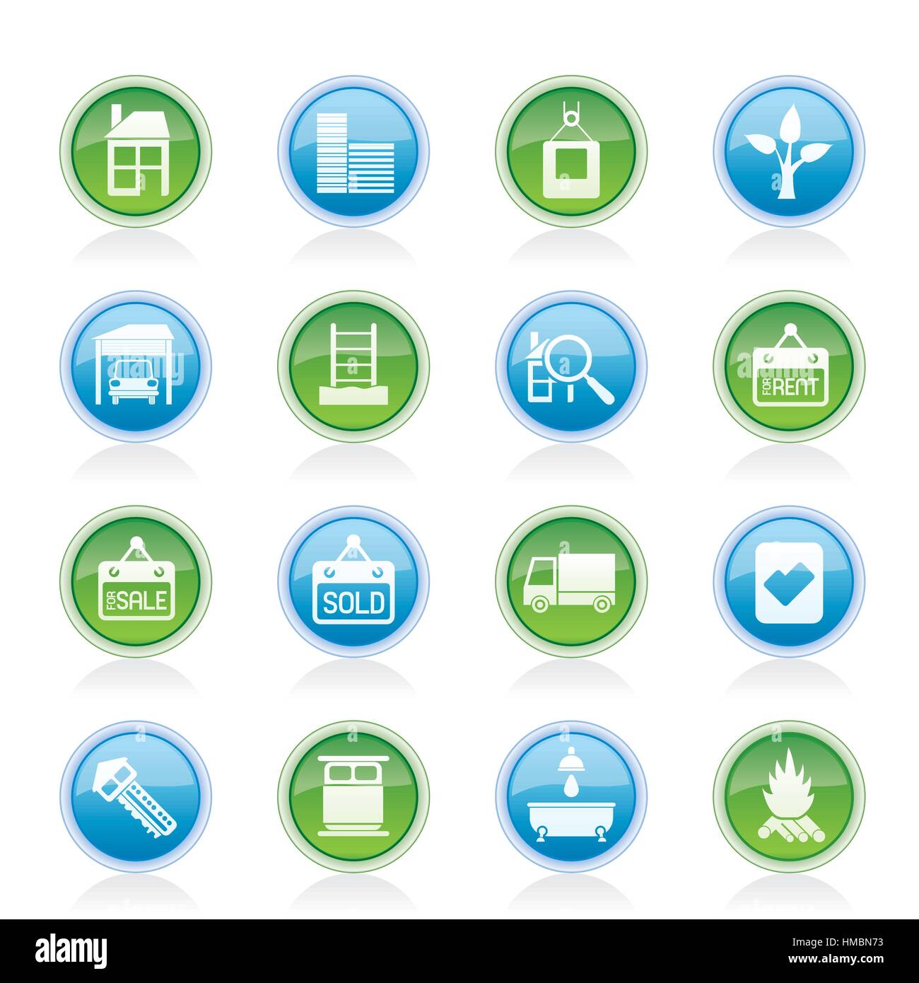 Real Estate and building icons - Vector Icon Set Stock Vector Image ...