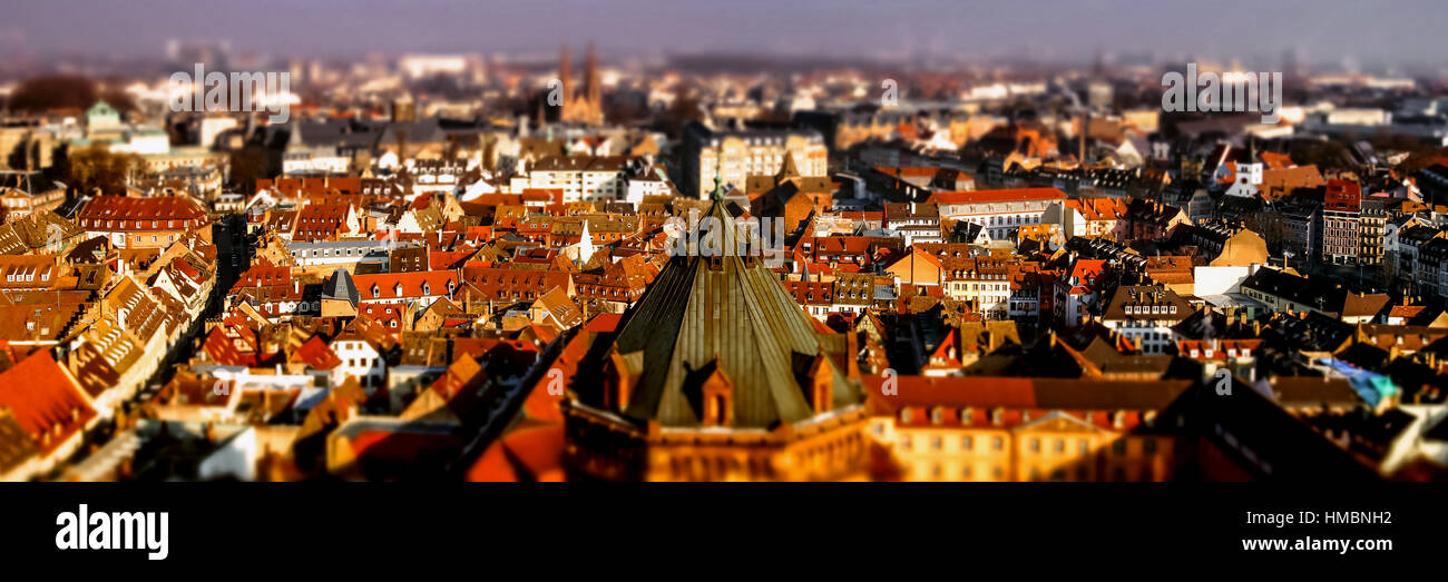 Strasbourg city aerial view from the tower, Alsace, France Stock Photo ...