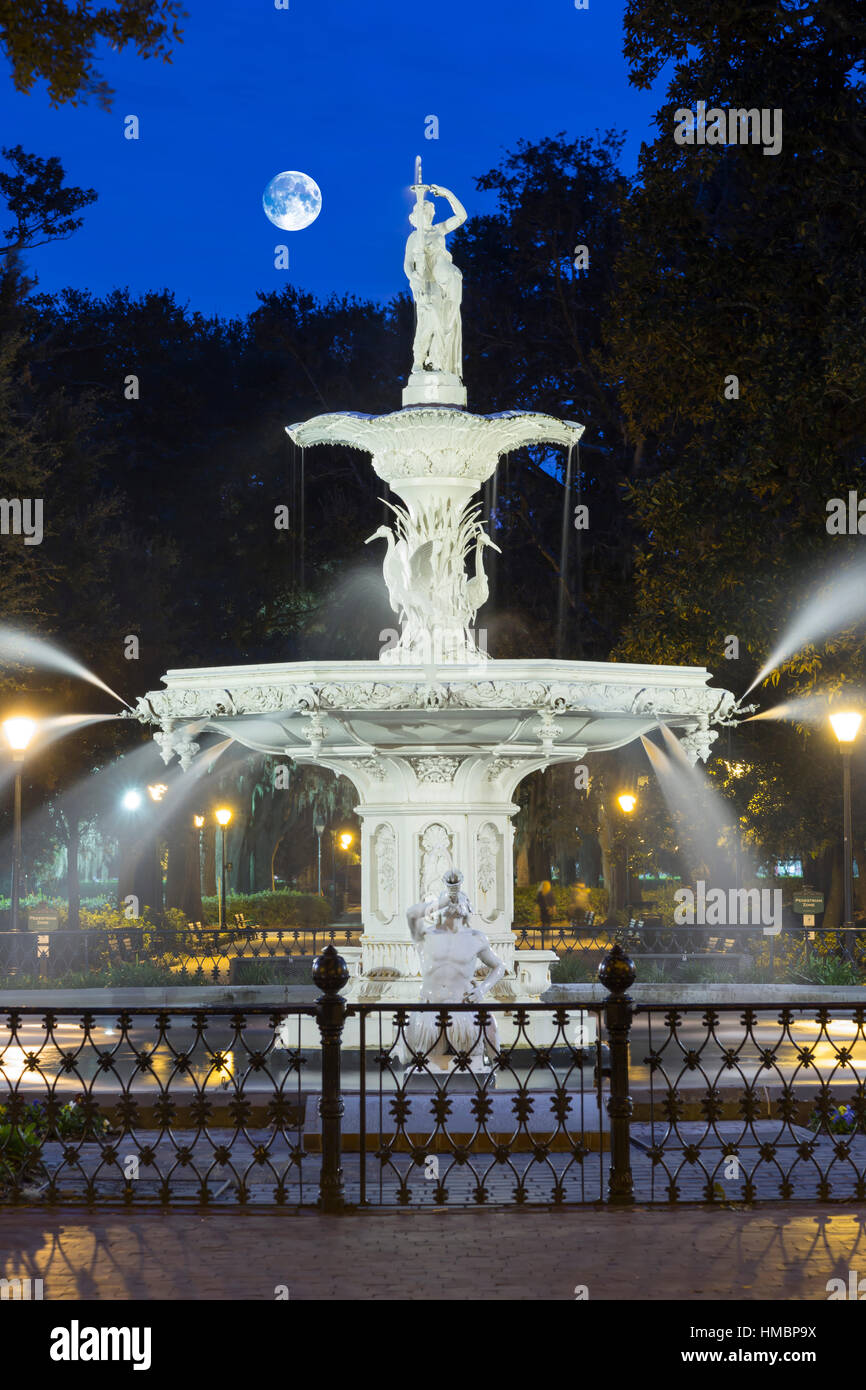 FOUNTAIN FORSYTH PARK HISTORIC DISTRICT SAVANNAH USA Stock