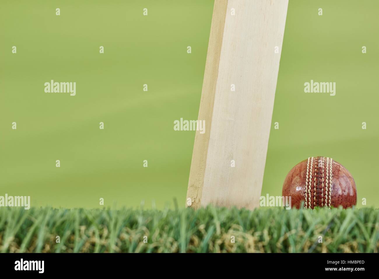 A studio photo of cricket gear on grass Stock Photo Alamy
