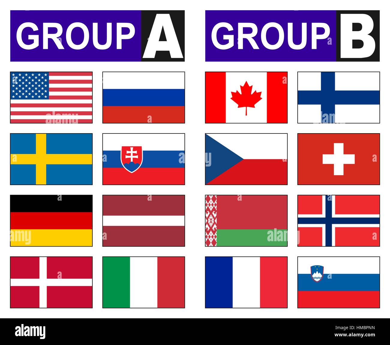 flags of the countries in ice hockey Stock Vector Image & Art Alamy