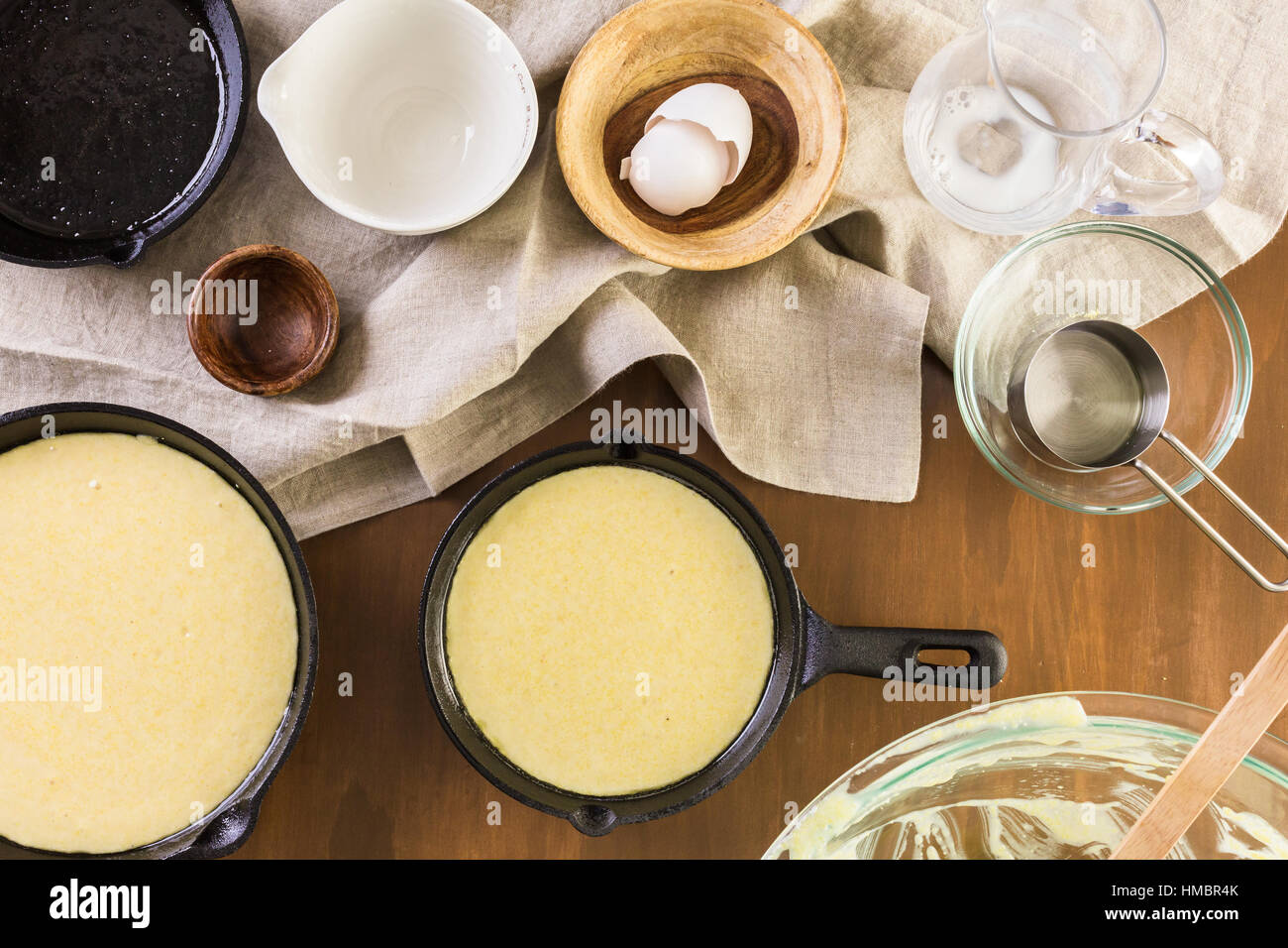 Step By Step Prepating Traditional Sweet Cornbread From Organic