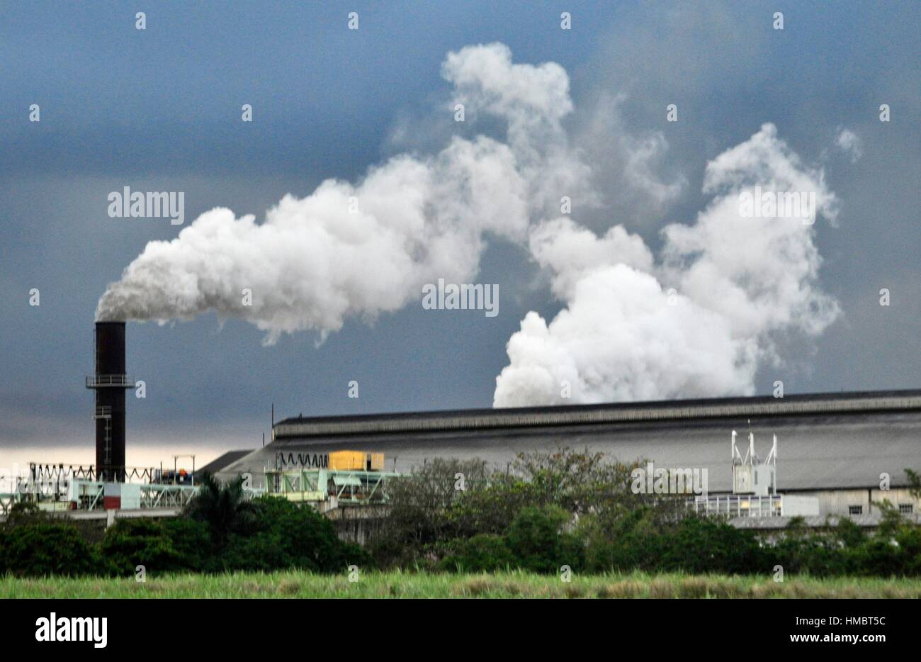 Mauritius, industry pollution Stock Photo Alamy