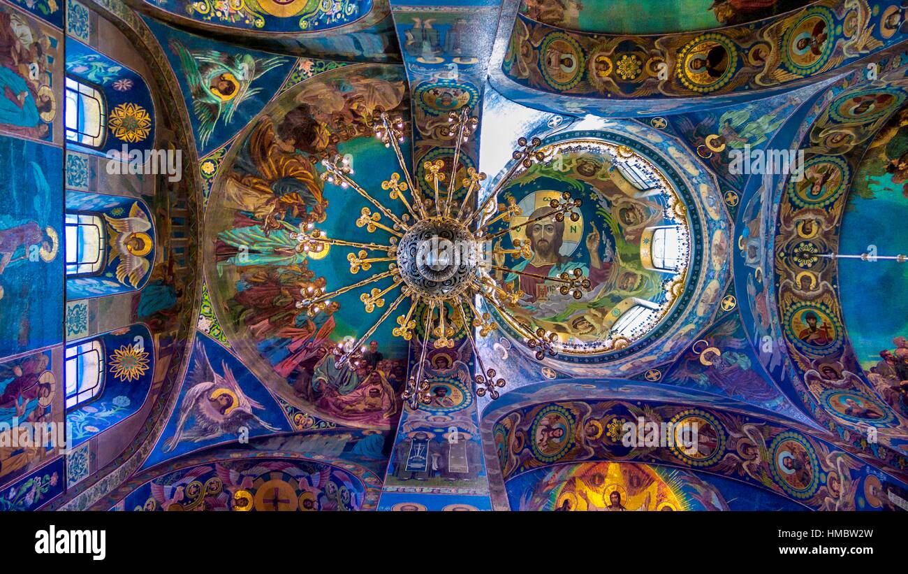 Detail Of The Ceiling Church Of The Savior On Spilled Blood St
