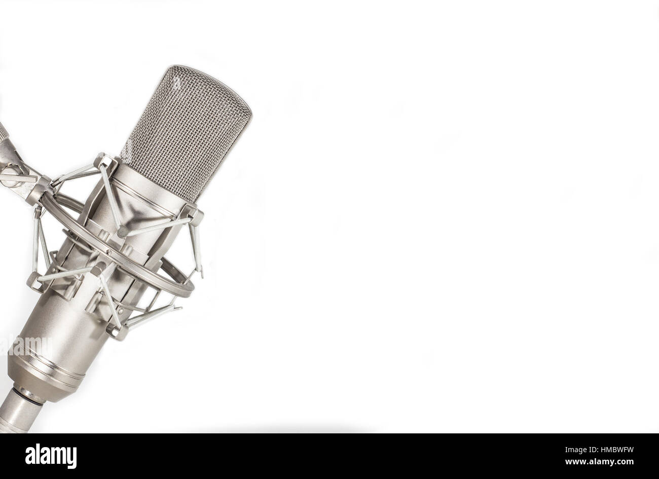 Isolated Condenser studio microphone on white background Stock Photo