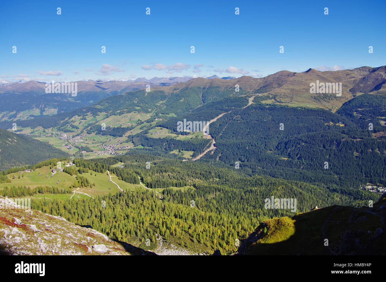 View of Sexten in Hochpustertal. Italian South Tyrol Stock Photo