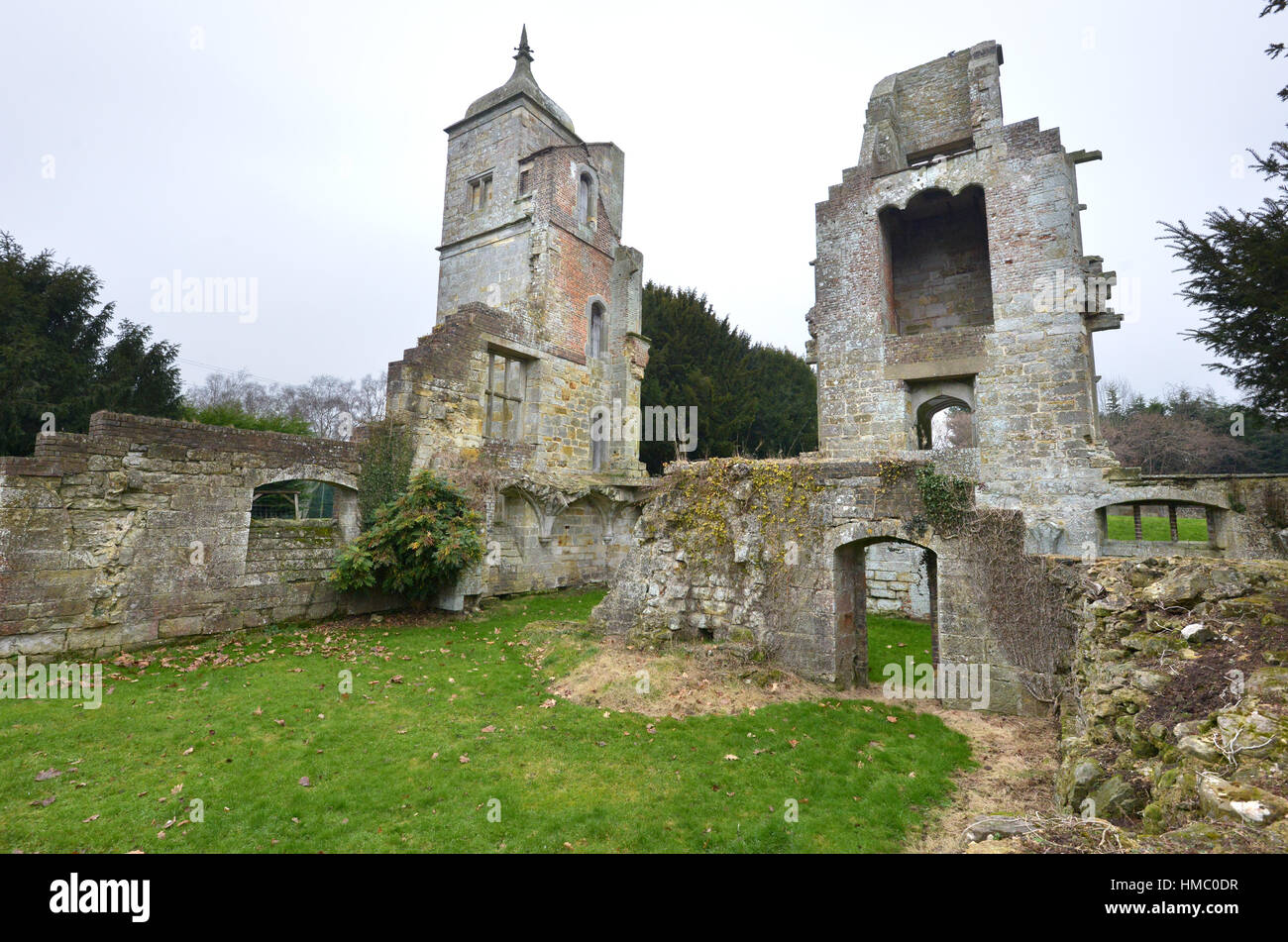 The ruins of Brambletye house, Forest Row,Sussex, UK, Setting for