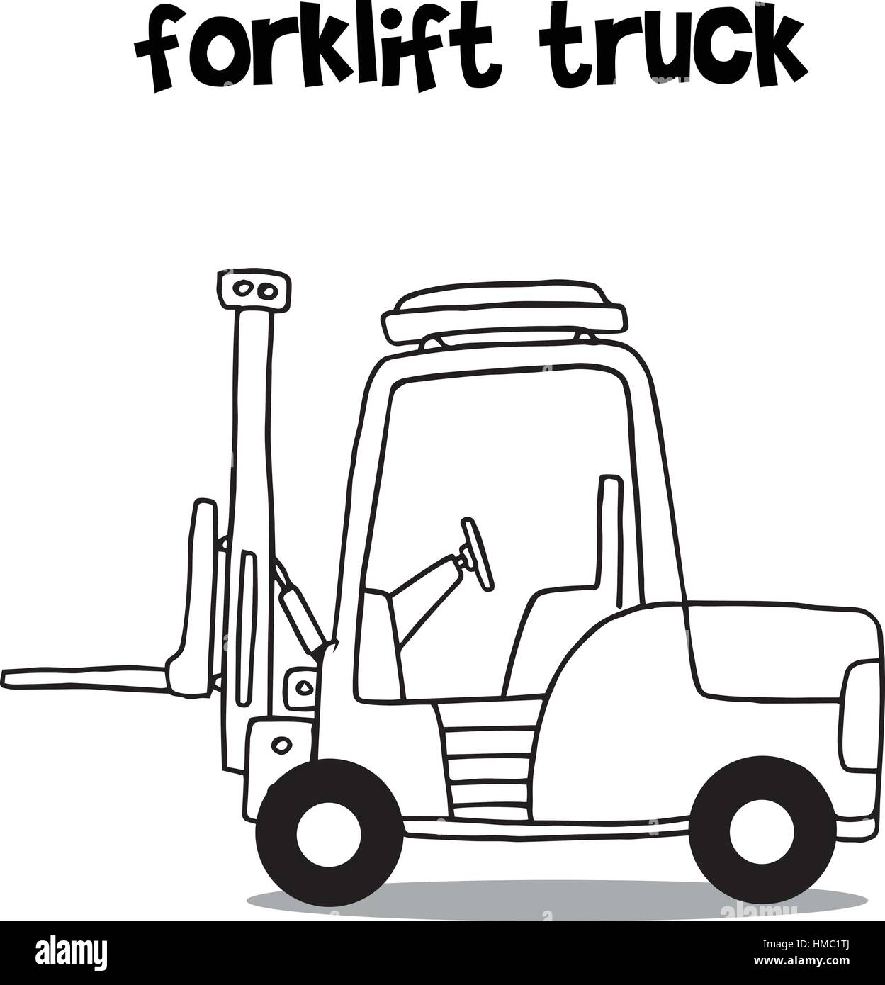 Illustration Of Forklift Truck Cartoon Vector Art Stock Vector Image Art Alamy