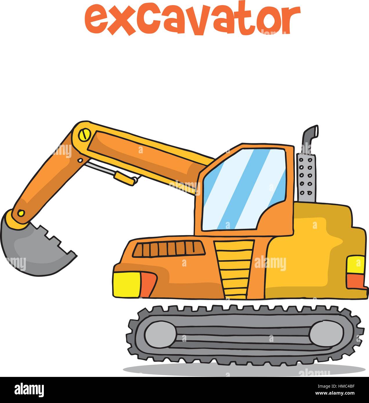 Cartoon of excavator design vector art Stock Vector Image & Art Alamy