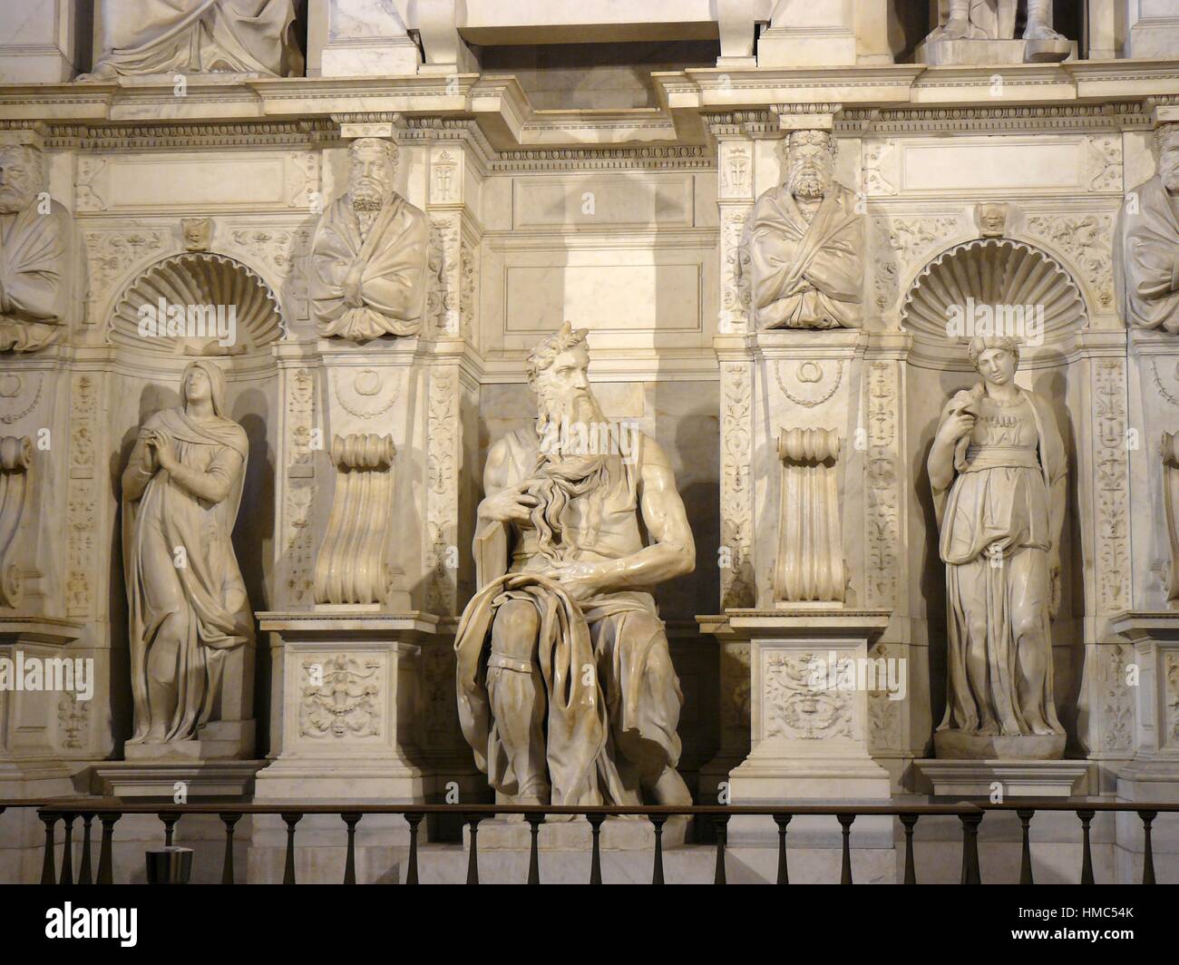Rome (Italy). Marble sculpture of Moses by Michelangelo in the Basilica