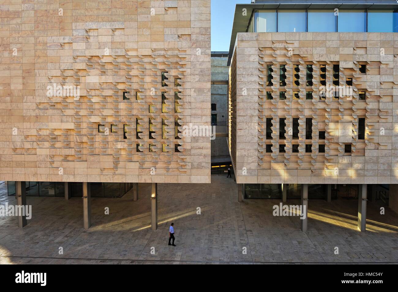new Parliament House designed by Renzo Piano, City Gate project, Valletta,  Malta, Southern Europe Stock Photo - Alamy