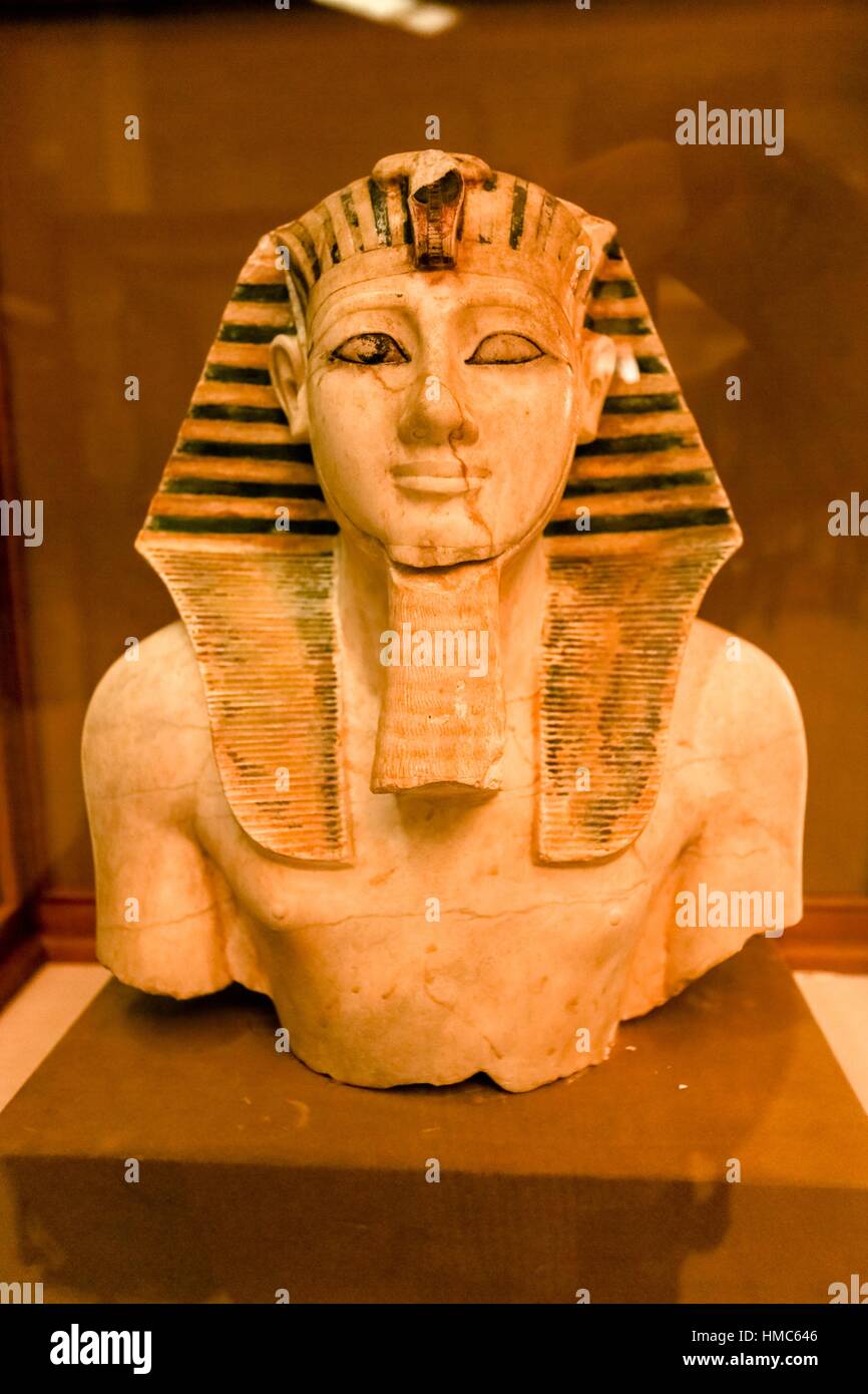 Egyptian museum head statues Stock Photo Alamy