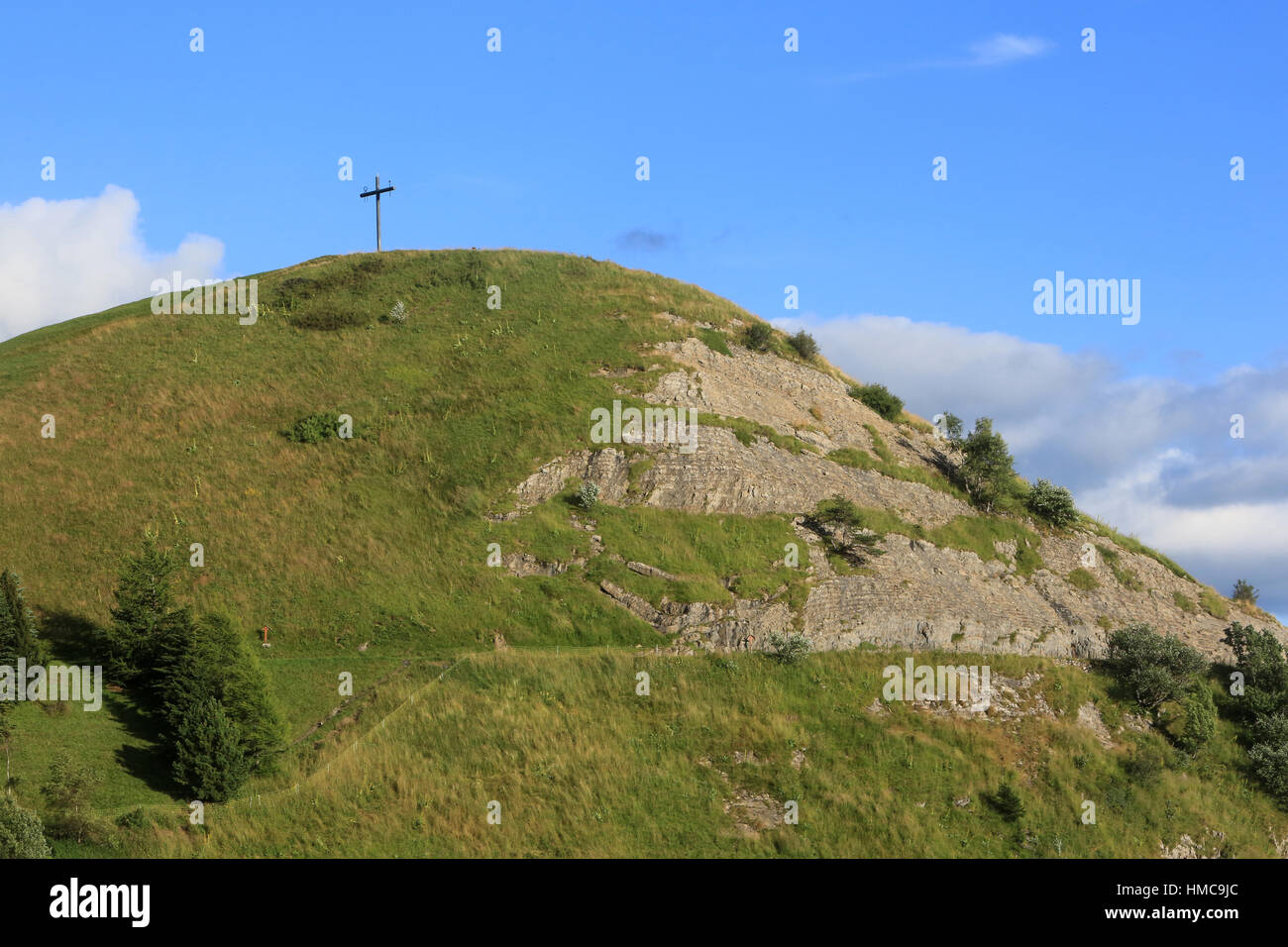 Catholic cross. Shrine of Our Lady of la Salette. France Stock Photo