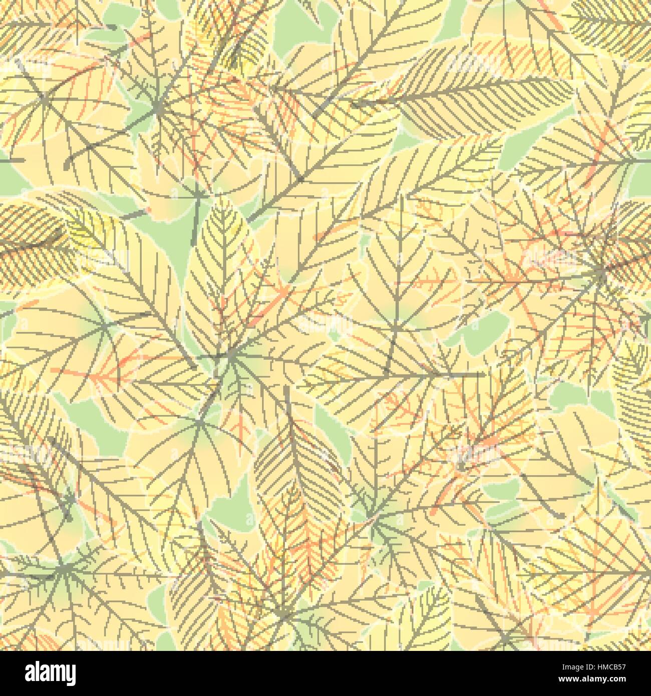 Seamless pattern with colorful autumn leaves. plus EPS10 vector file ...
