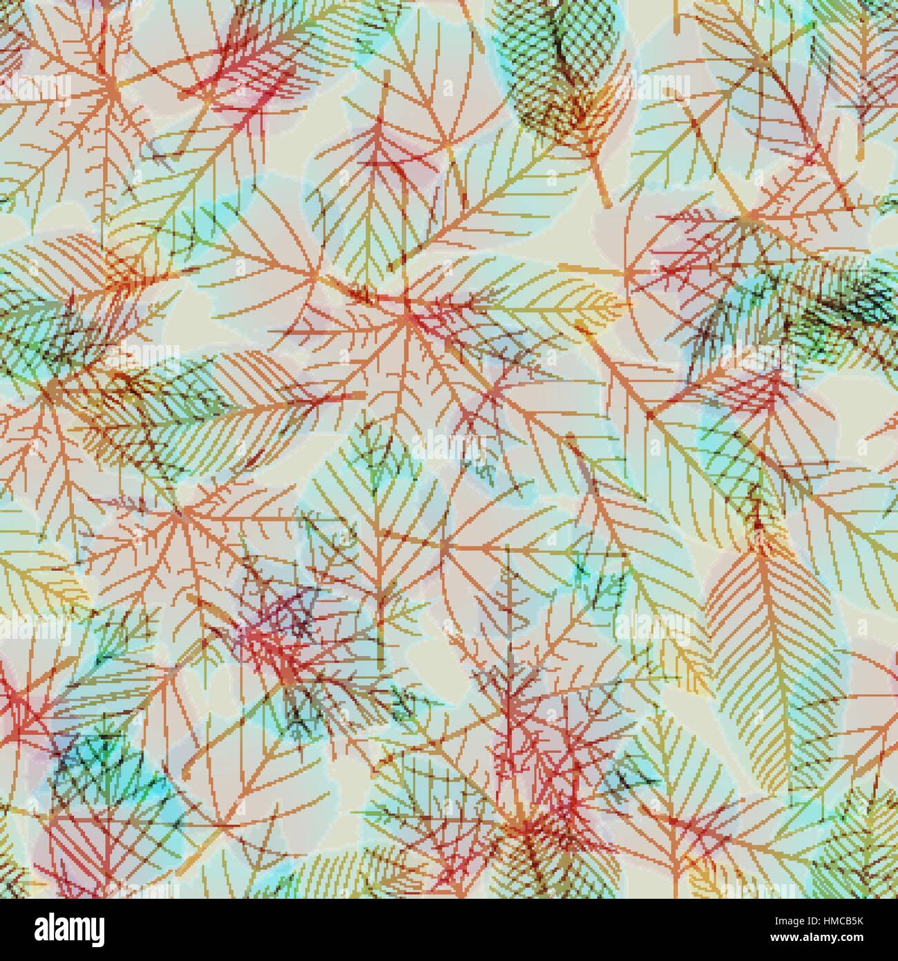Seamless pattern with colorful autumn leaves. plus EPS10 vector file ...