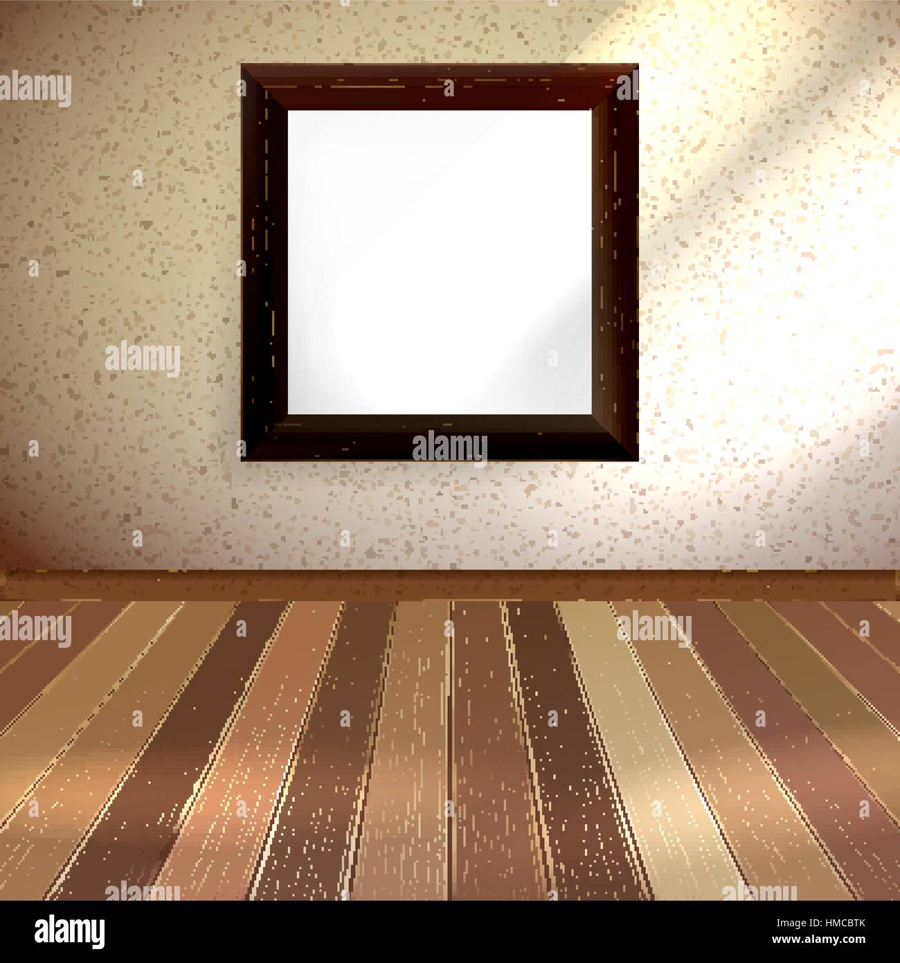 Retro room with frame for pictures on the wall. EPS 10 vector Stock Vector