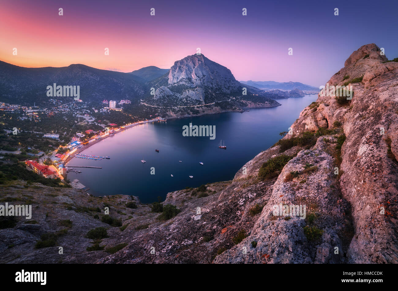 Beautiful night landscape seashore hi-res stock photography and images ...