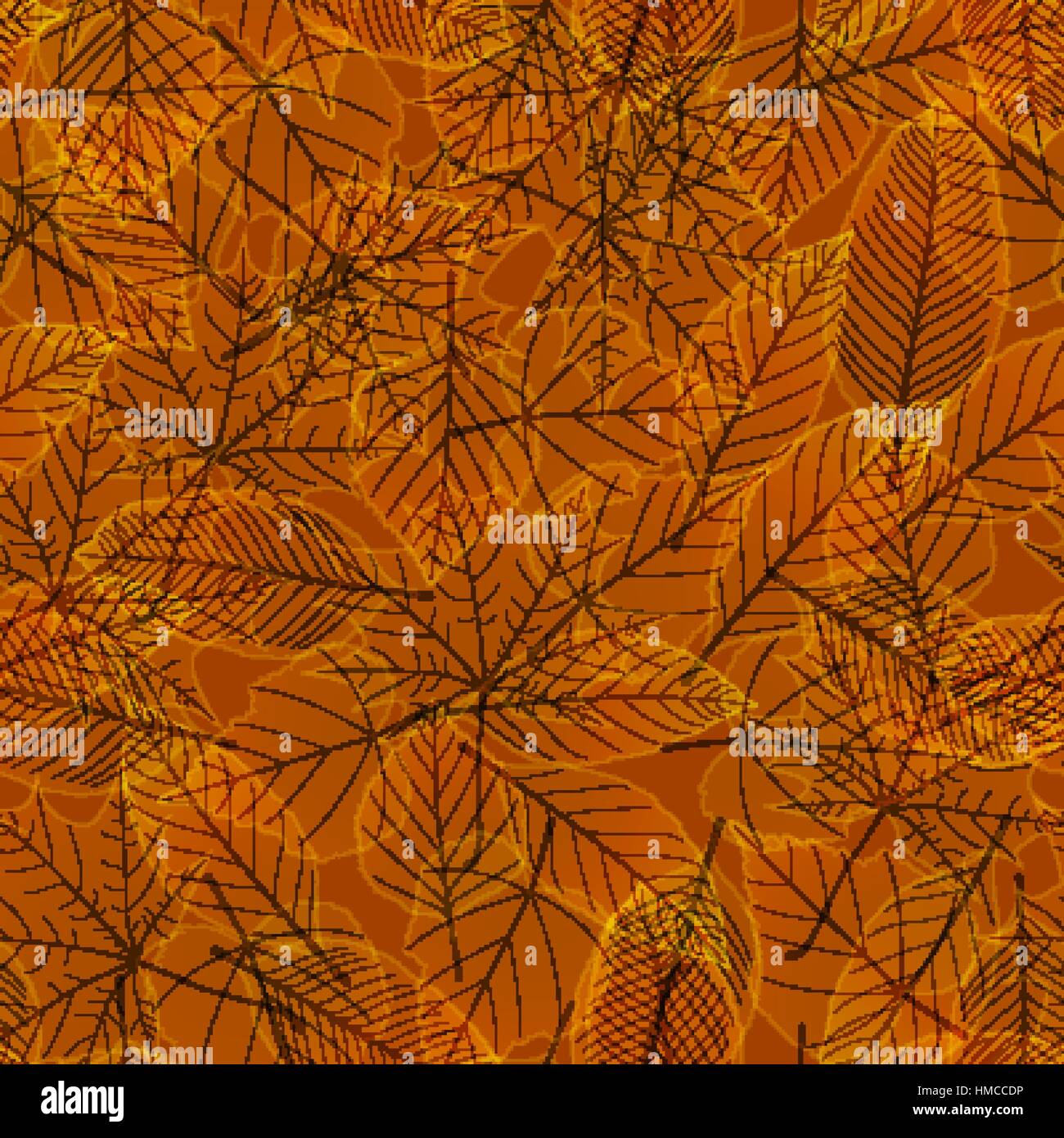 Seamless pattern with colorful autumn leaves. plus EPS10 vector file ...