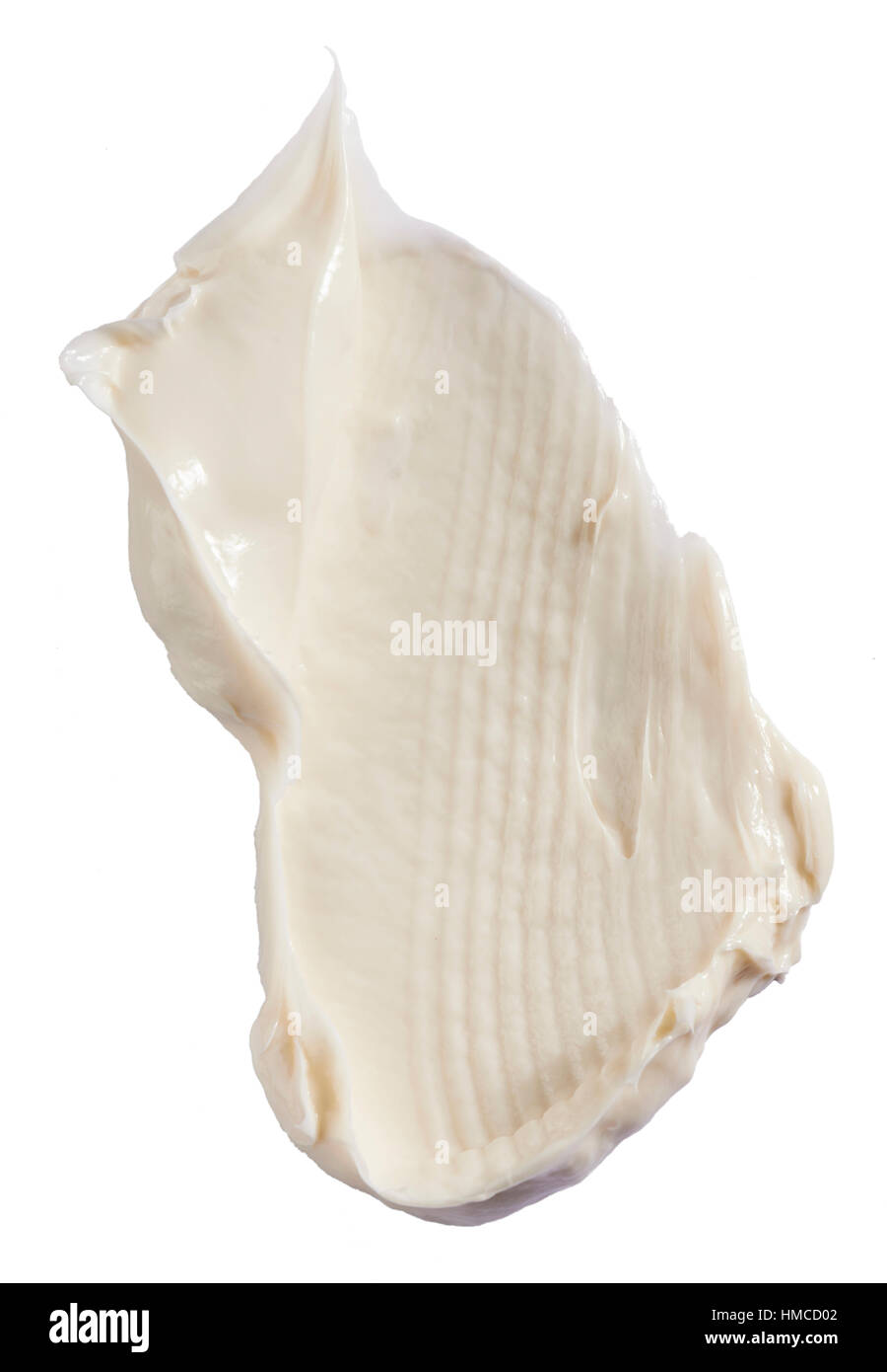 A cut out beauty image of a sample of white face or moisturiser cream Stock Photo