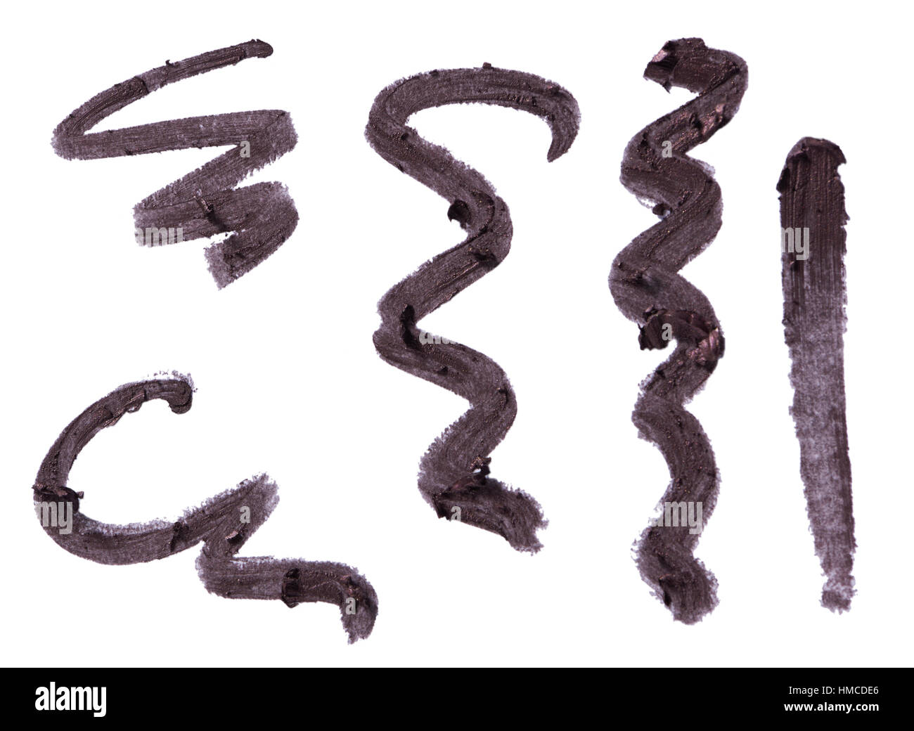 A cut out beauty image of samples of black make up pencil or eye liner Stock Photo