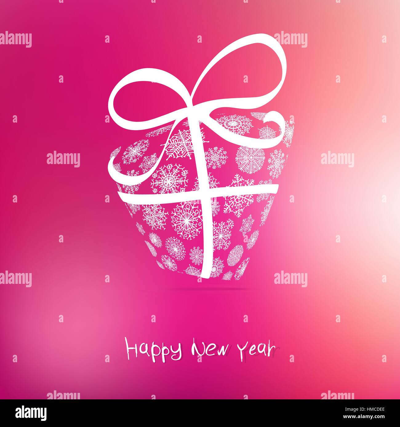 Christmas gift box made from snowflakes on pink. + EPS8 vector file ...