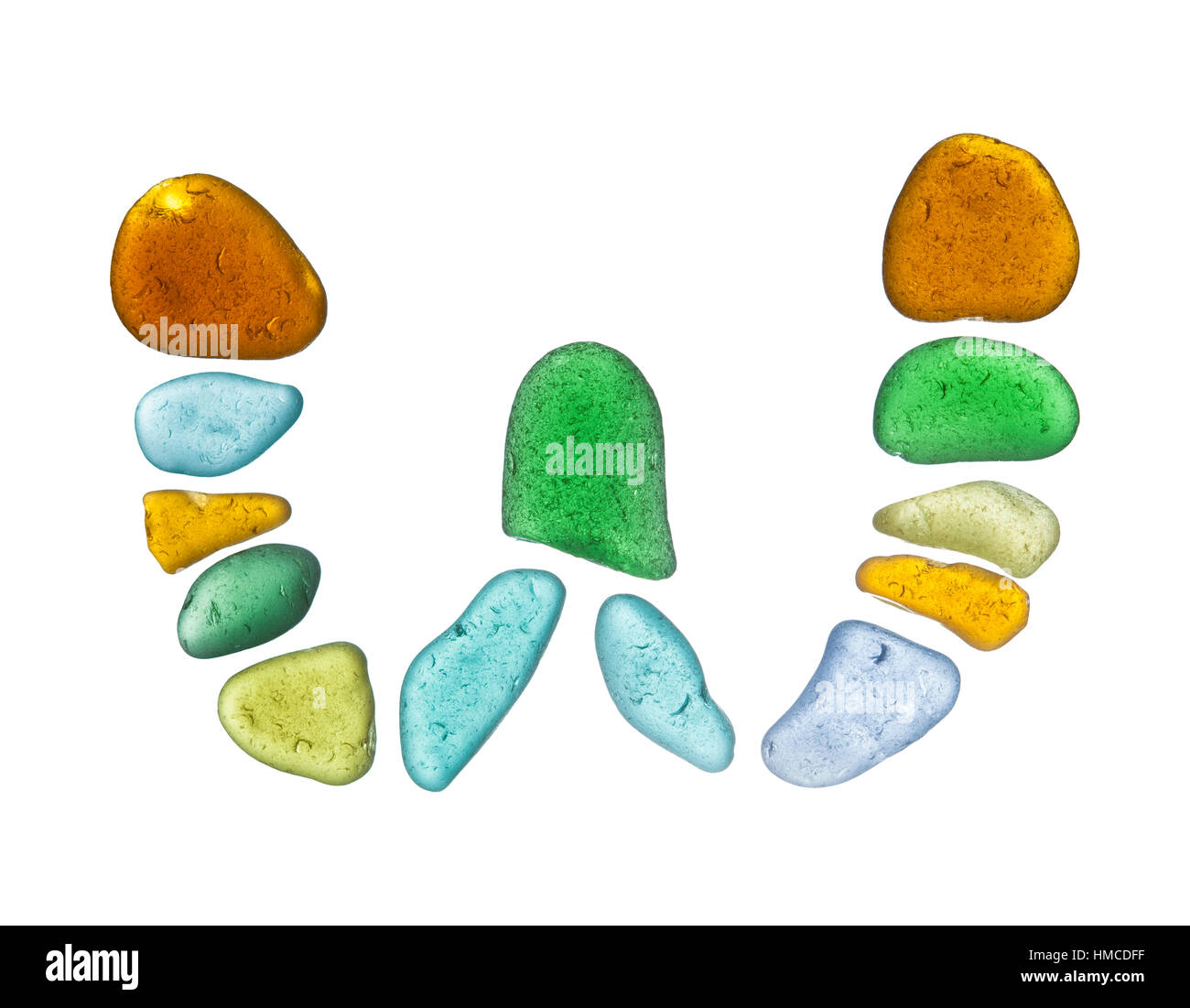 sea glass letters isolated on white background Stock Photo