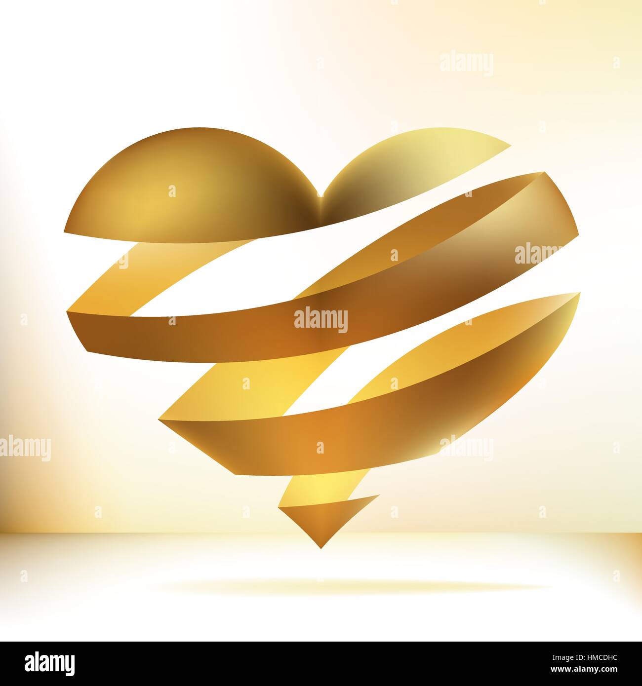 Golden heart on a beidge background. + EPS8 vector file Stock Vector ...