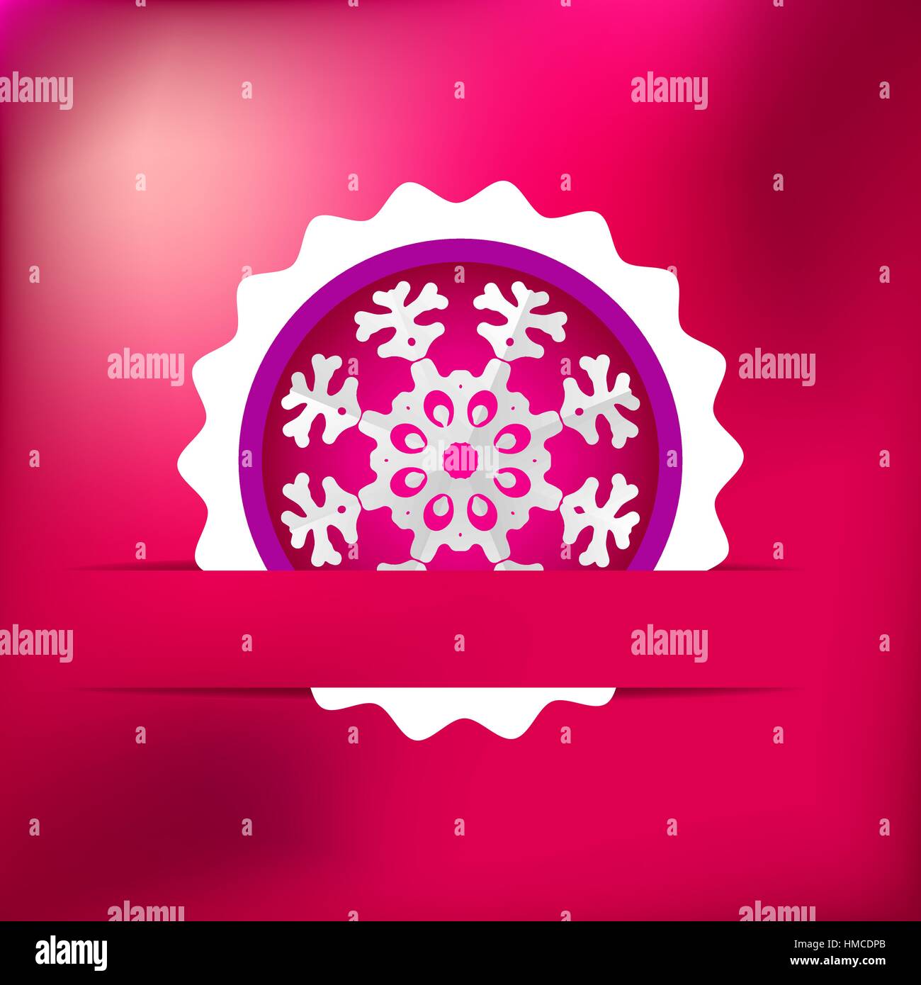 White paper christmas snowflake on a red purple background. + EPS8 ...