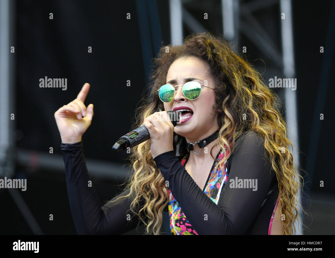 PRAGUE, CZECH REPUBLIC - JUNE 25, 2016: English singer Ella Eyre (born Ella McMahon) performs live on stage during a concert at Metronome Festival Stock Photo