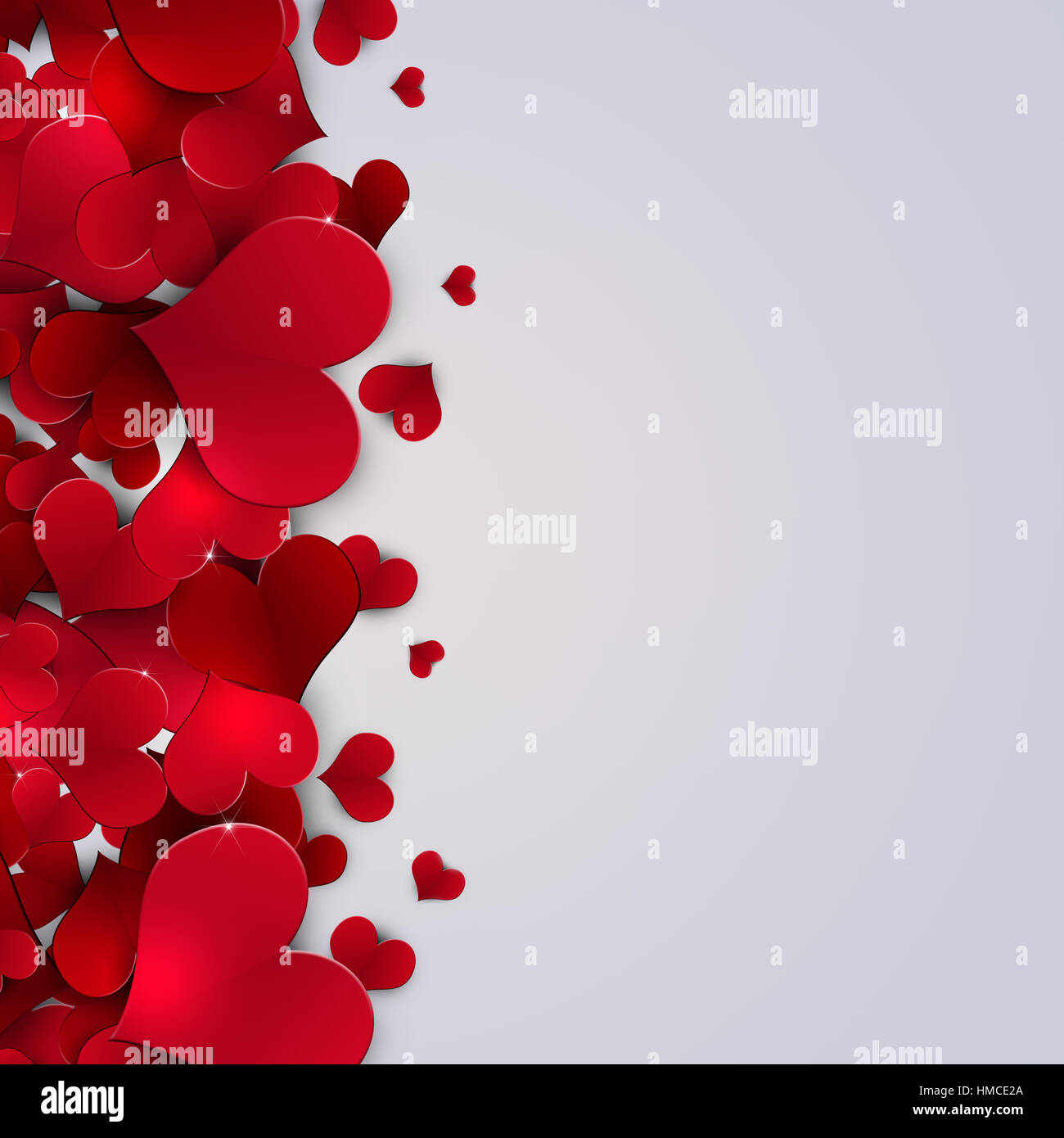 holiday valentines day hearts on bright background Stock Photo