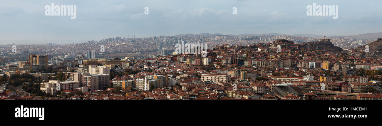 Panoramic Ankara Castle Stock Photo
